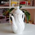 Línea del oro de la forma de la manera del diseño de la forma de la flor 15pcs sistema del café de la porcelana, sistema fino del té de China de hueso sistema del azúcar del café